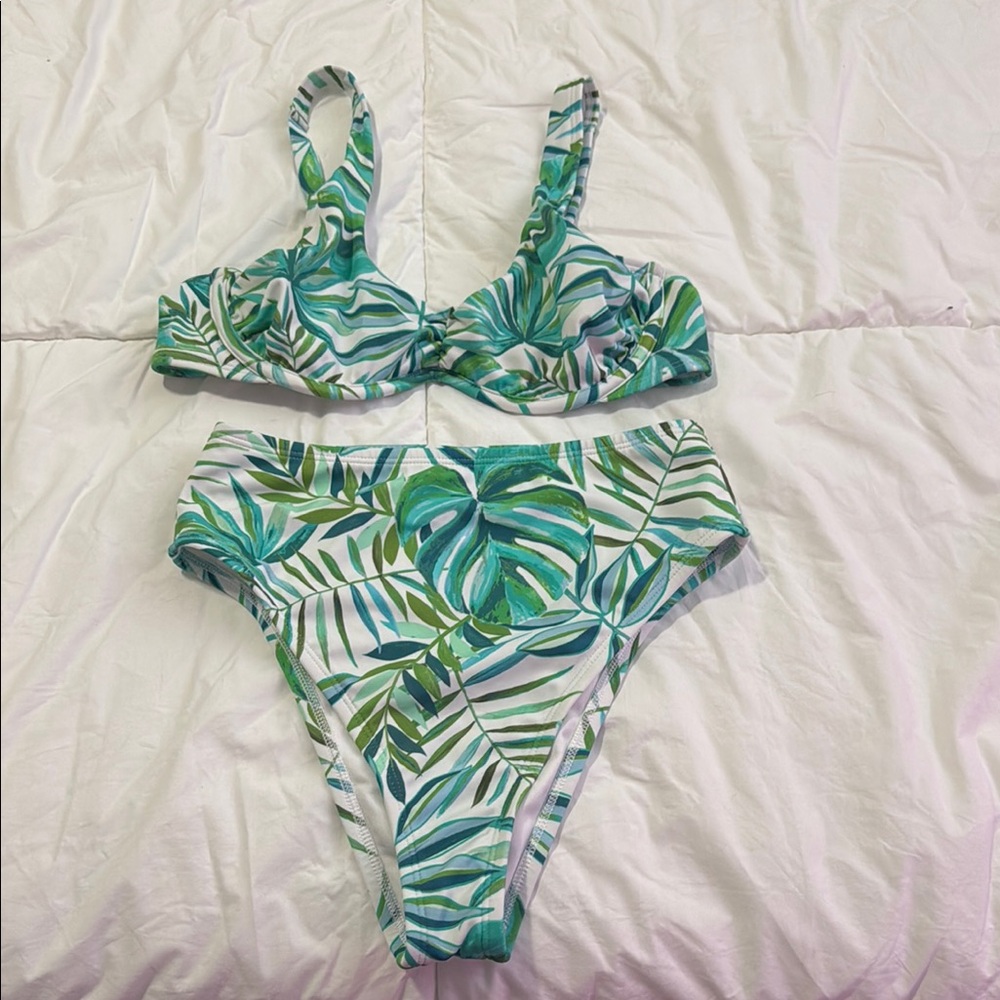 Tropical Leaf Print Bikini Set from target